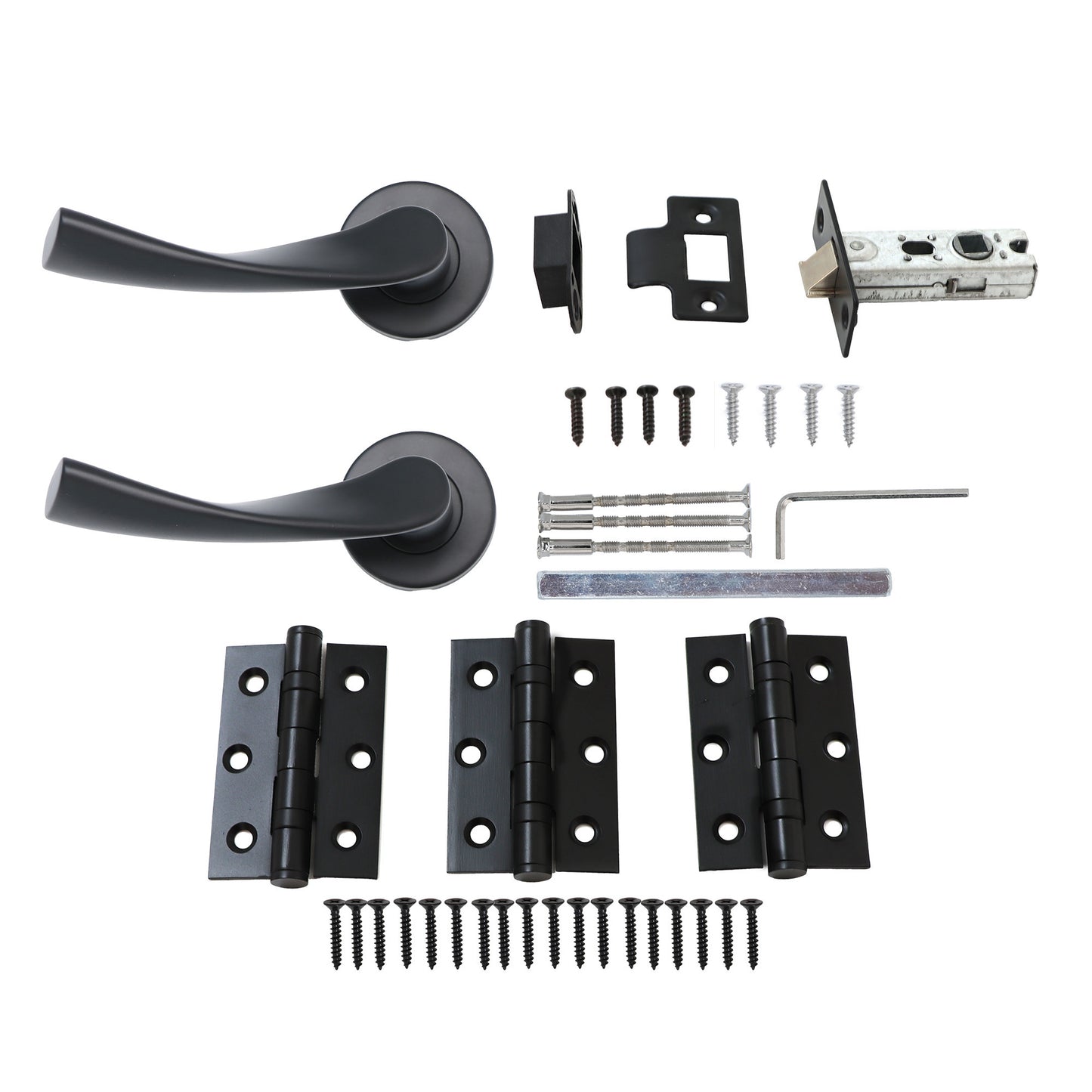 Superior Vega Lever on Round Rose Handle Set - Matt Black (123478)