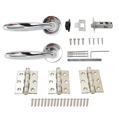 Superior Sirius Lever on Round Rose Handle Set - Polished Stainless Steel (123483)