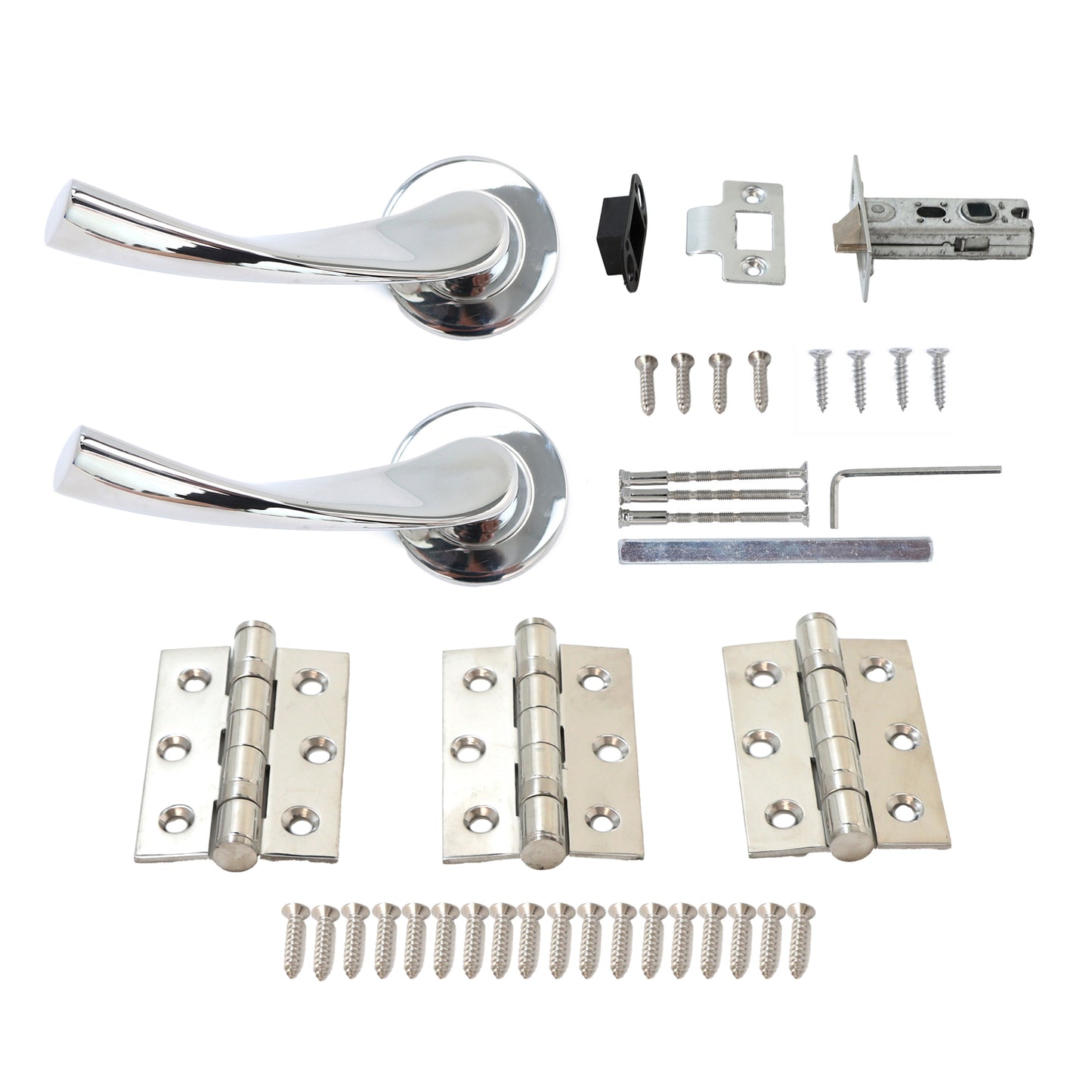 Superior Vega Lever on Round Rose Handle Set - Polished Stainless Steel (123476)