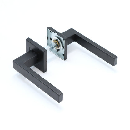 Superior Callisto Lever on Square Rose Handle Set - Matt Black (123489)