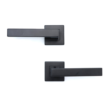 Superior Callisto Lever on Square Rose Handle Set - Matt Black (123489)