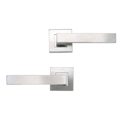 Superior Callisto Lever on Square Rose Handle Set - Satin Stainless Steel (123486)
