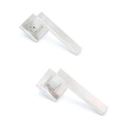 Superior Callisto Lever on Square Rose Handle Set - Satin Stainless Steel (123486)