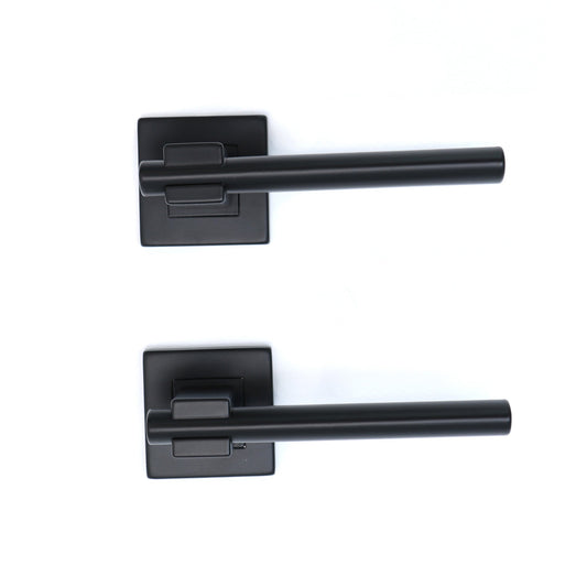 Superior Phobos Lever on Square Rose Handle Set - Matt Black (123492)