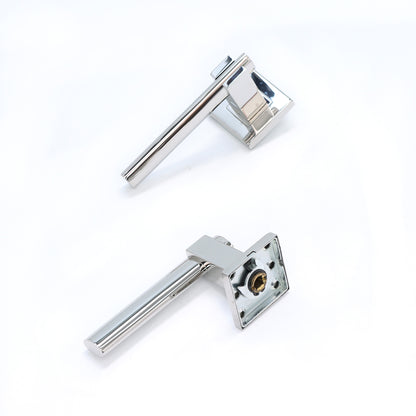 Superior Proxima Lever on Round Rose Bathroom Handle Set - Polished Stainless Steel