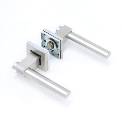 Superior Phobos Lever on Square Rose Bathroom Handle Set - Satin Stainless Steel