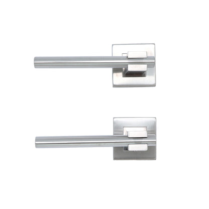 Superior Proxima Lever on Round Rose Bathroom Handle Set - Satin Stainless Steel