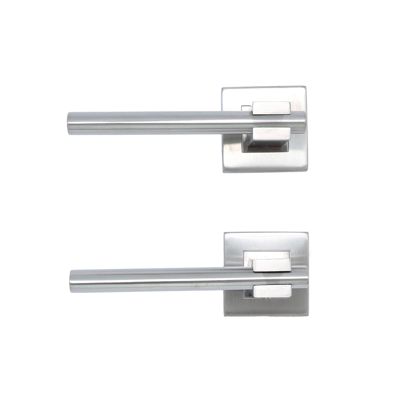 Superior Phobos Lever on Square Rose Bathroom Handle Set - Satin Stainless Steel