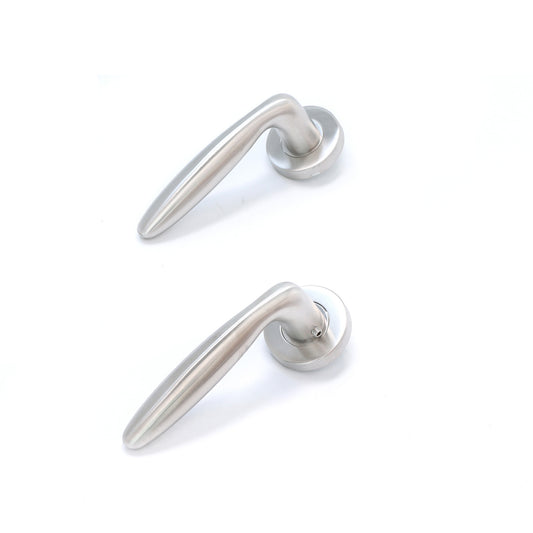 Superior Sirius Lever on Round Rose Handle Set - Satin Stainless Steel (123482)