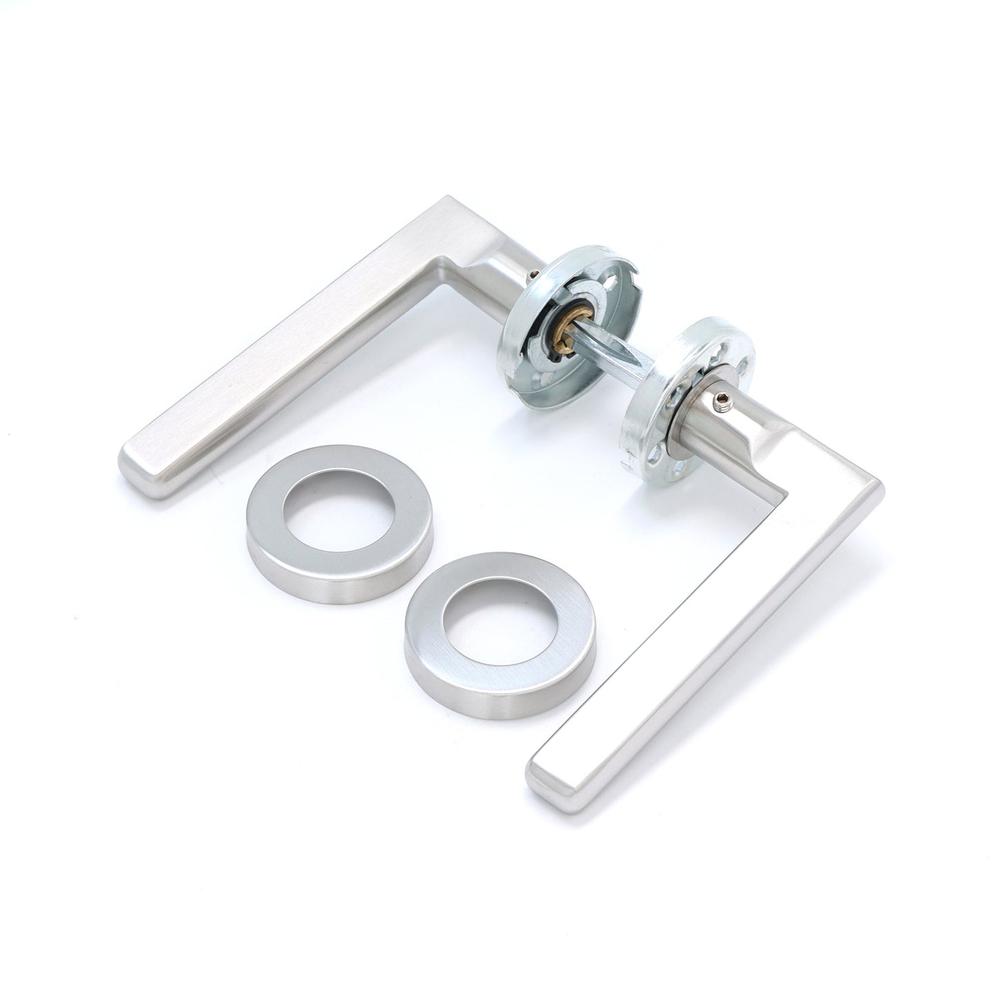 Superior Luna Lever on Round Rose Handle Set - Satin Stainless Steel (123471)