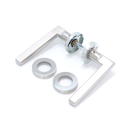 Superior Luna Lever on Round Rose Handle Set - Satin Stainless Steel (123471)