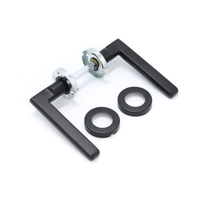 Superior Luna Lever on Round Rose Handle Set - Matt Black (123474)