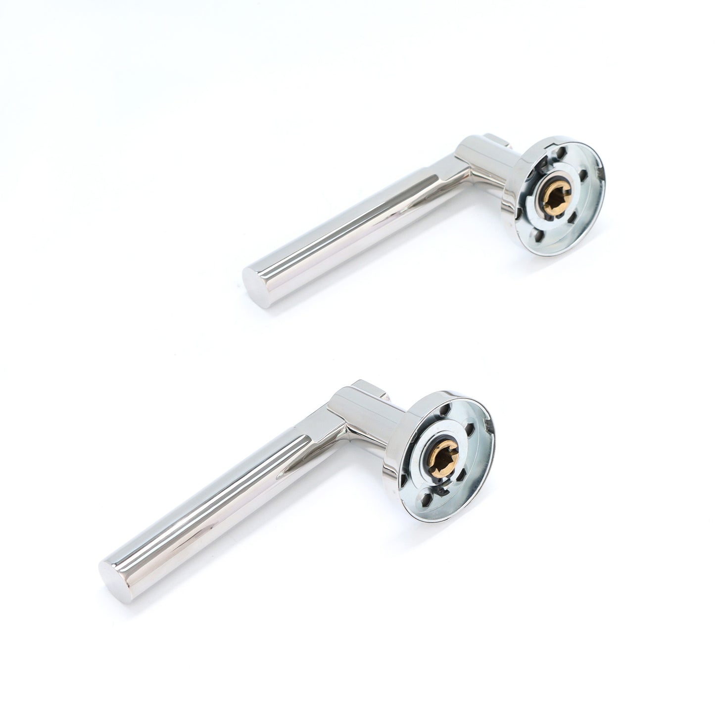 Superior Titan Lever on Round Rose Bathroom Handle Set - Polished Stainless Steel
