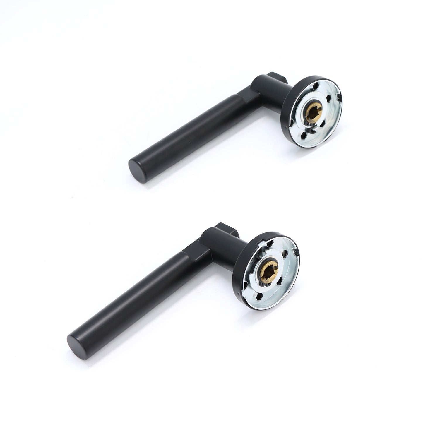 Superior Titan Lever on Round Rose Bathroom Handle Set - Matt Black