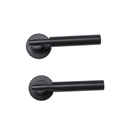 Superior Titan Lever on Round Rose Bathroom Handle Set - Matt Black