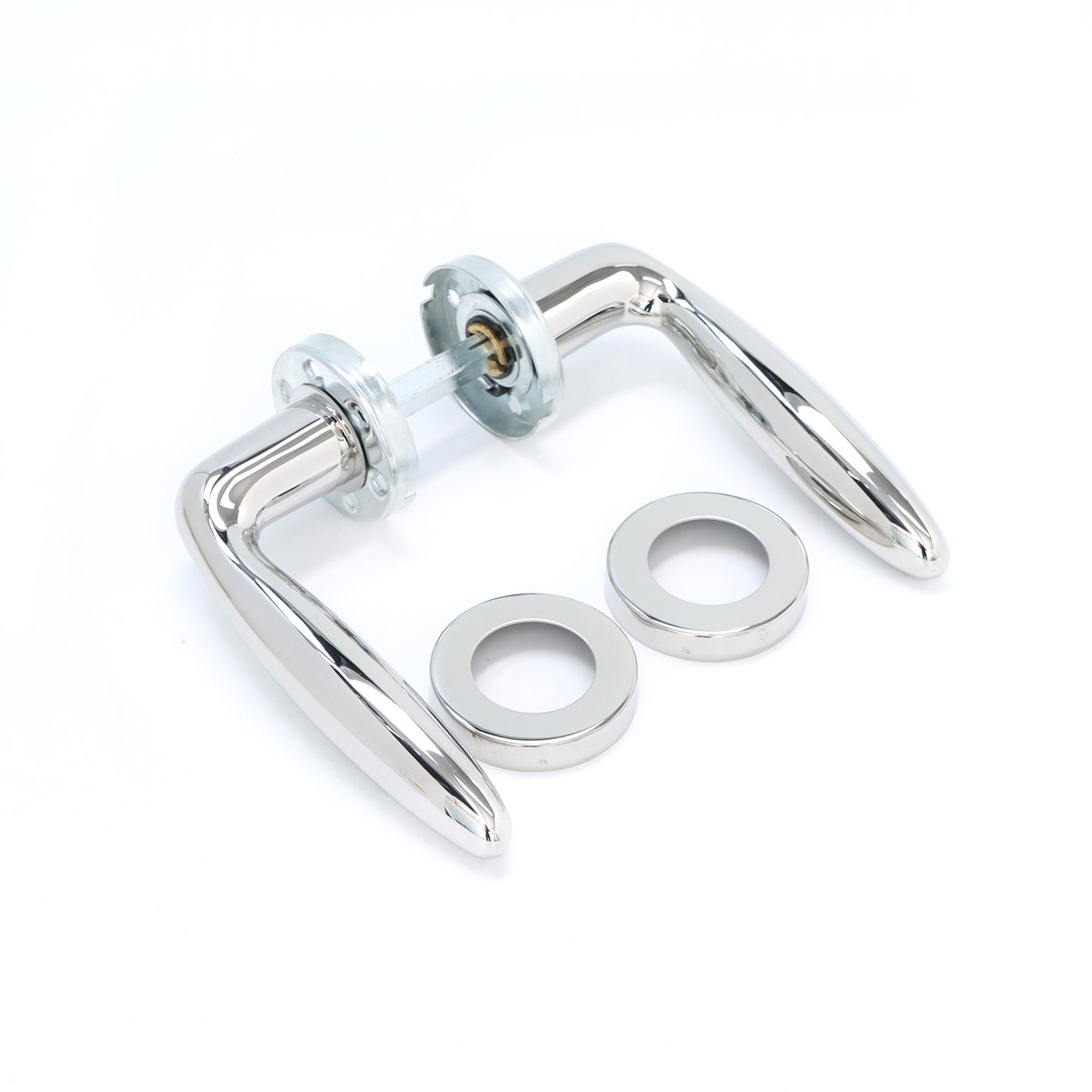 Superior Sirius Lever on Round Rose Handle Set - Polished Stainless Steel (123483)