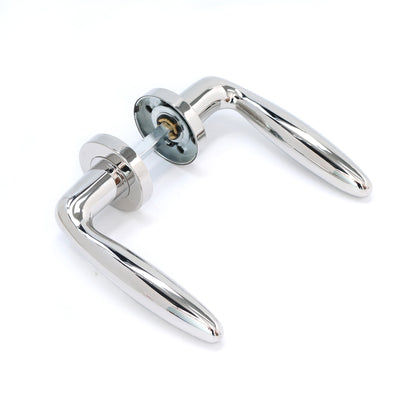 Superior Sirius Lever on Round Rose Handle Set - Polished Stainless Steel (123483)