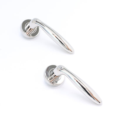 Superior Sirius Lever on Round Rose Handle Set - Polished Stainless Steel (123483)