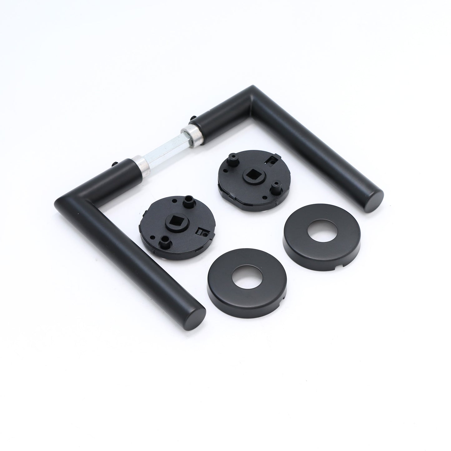 Lifestyle Alpha Lever on Round Rose Handle Set - Matt Black (123568)