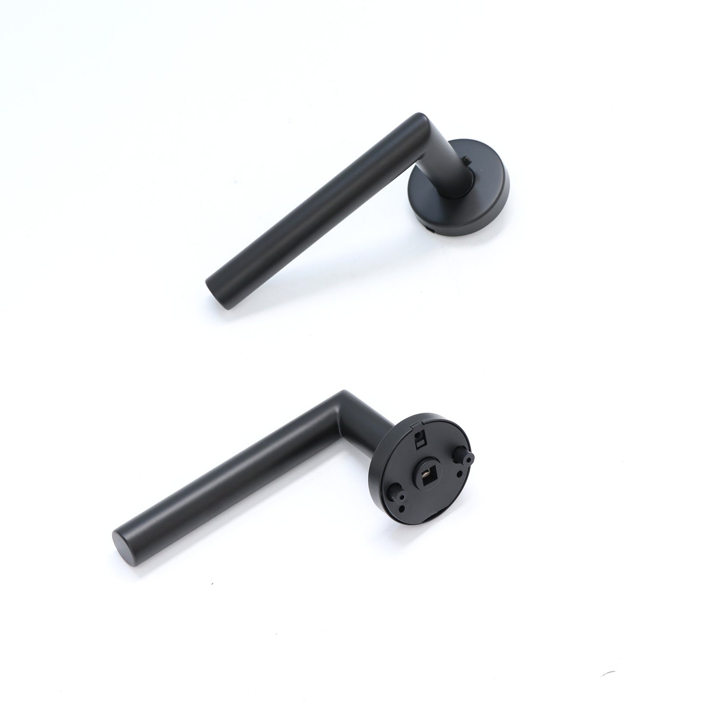 Lifestyle Alpha Lever on Round Rose Handle Set - Matt Black (123568)
