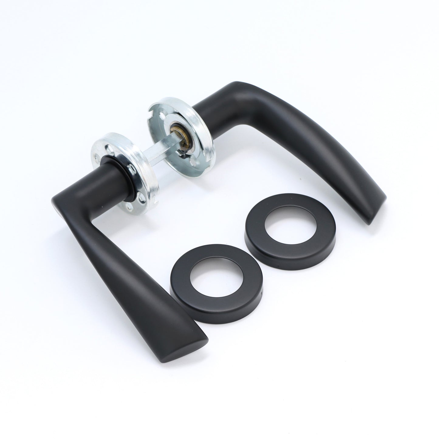 Superior Vega Lever on Round Rose Handle Set - Matt Black (123478)