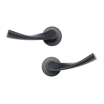 Superior Vega Lever on Round Rose Handle Set - Matt Black (123478)