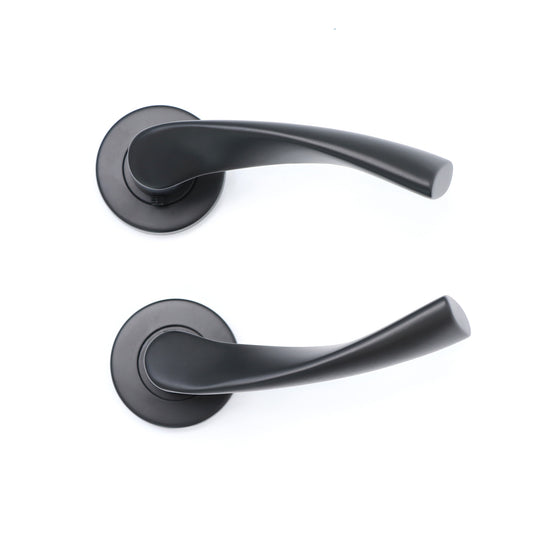 Superior Vega Lever on Round Rose Handle Set - Matt Black (123478)