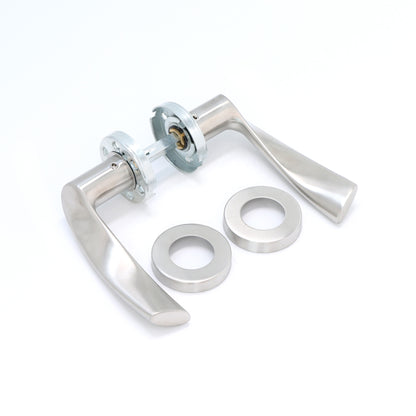 Superior Vega Lever on Round Rose Handle Set - Satin Stainless Steel (123475)