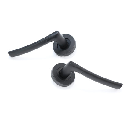 Lifestyle Alcor Lever on Round Rose Handle Set - Matt Black (123565)