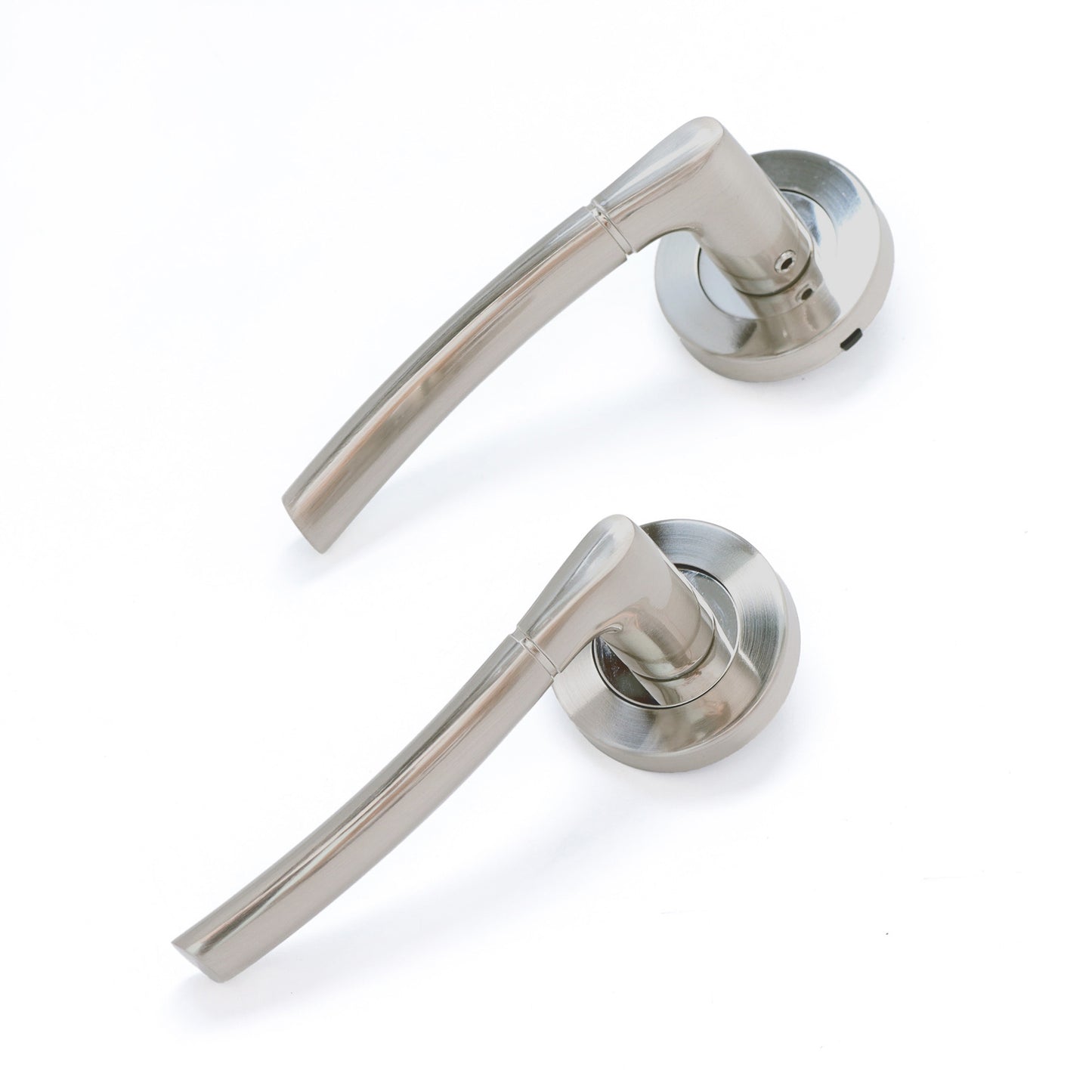 Lifestyle Alcor Lever on Round Rose Handle Set - Satin Nickel (123563)
