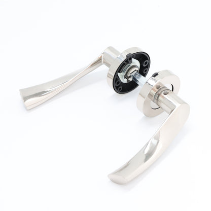 Lifestyle Mizar Lever on Round Rose Handle Set - Satin Nickel (123560)