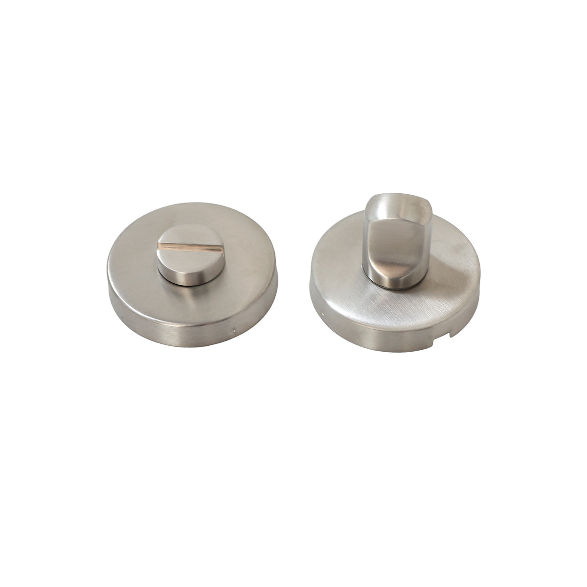 Satin Stainless Round Turn and Release Bathroom Lock - Satin Stainless Steel