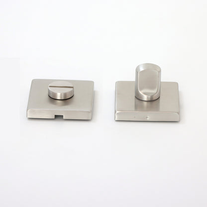 Satin Stainless Squared Turn and Release Bathroom Lock - Satin Stainless Steel