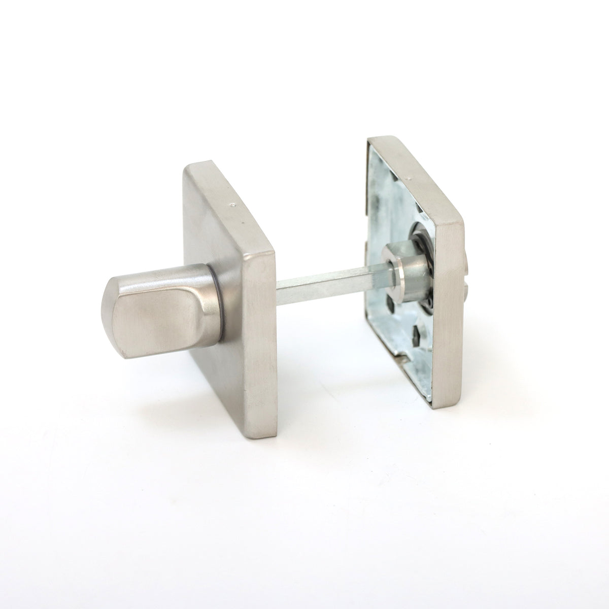 Satin Stainless Squared Turn and Release Bathroom Lock - Satin Stainless Steel