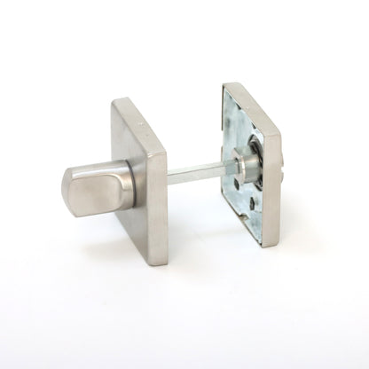Satin Stainless Squared Turn and Release Bathroom Lock - Satin Stainless Steel