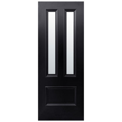 Jet Black Internal Fully Finished Clear Glass Belgravia 3 Panel Door