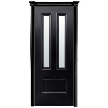 Jet Black Internal Fully Finished Clear Glass Belgravia 3 Panel Door