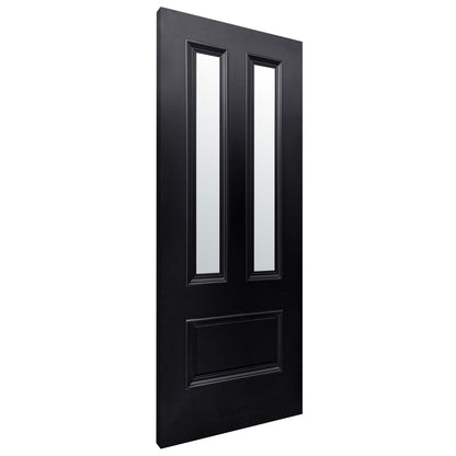 Jet Black Internal Fully Finished Clear Glass Belgravia 3 Panel Door