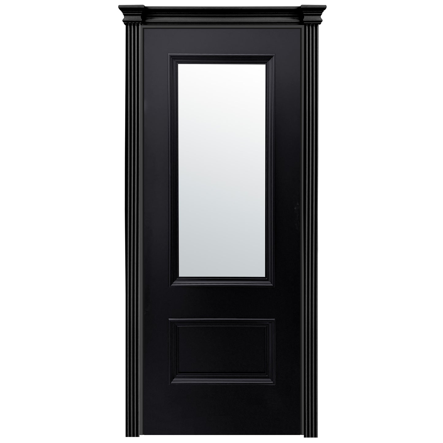 Jet Black Internal Fully Finished Clear Glass Mayfair 2 Panel Door
