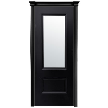 Jet Black Internal Fully Finished Clear Glass Mayfair 2 Panel Door