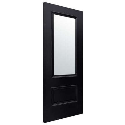 Jet Black Internal Fully Finished Clear Glass Mayfair 2 Panel Door