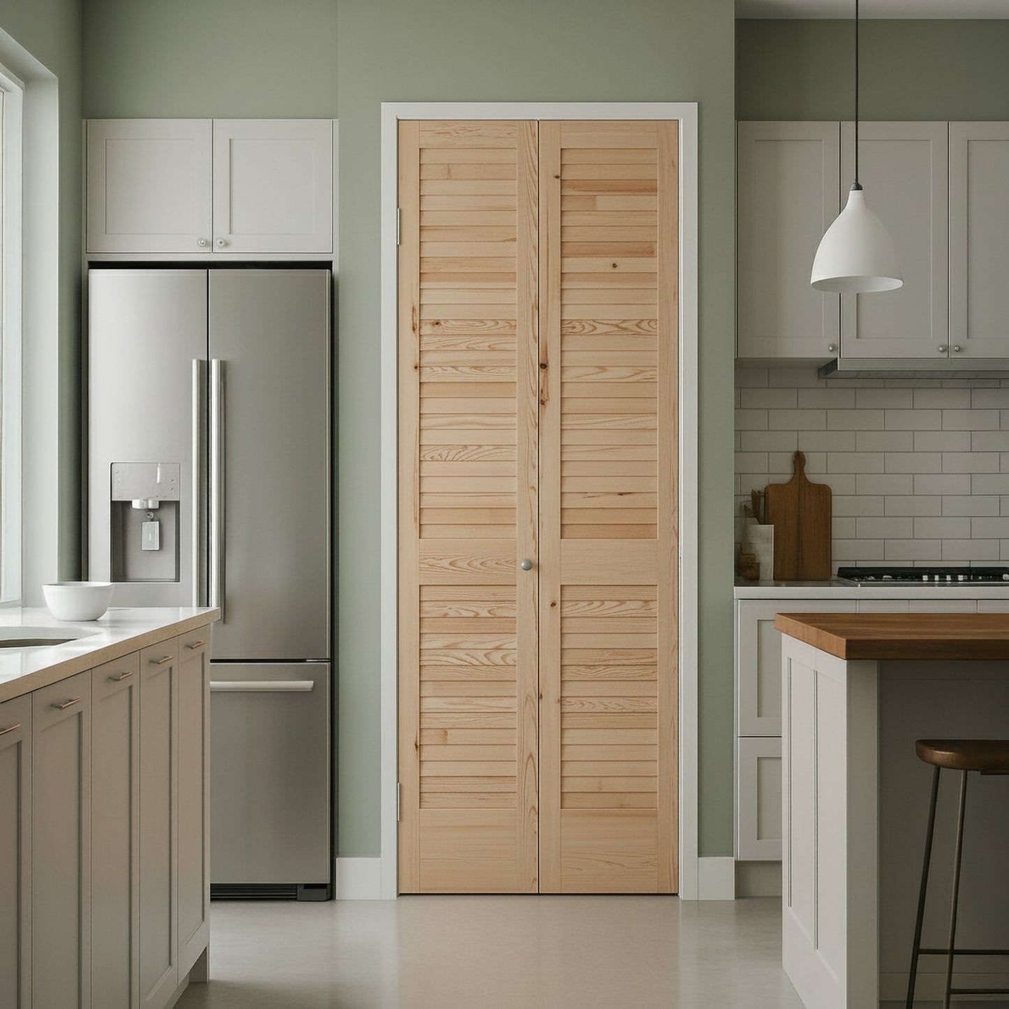 Clear Pine Internal 28mm Open Louvre Bi-fold Door Set (123116)