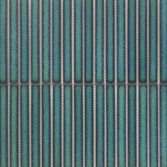 Green Gloss - Linear Smooth Mosaic Porcelain Wall Tile Sample