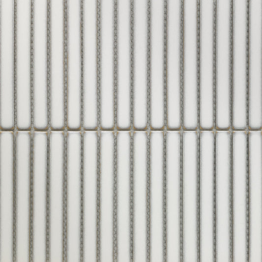 White Gloss - Linear Smooth Mosaic Porcelain Wall Tile Sample