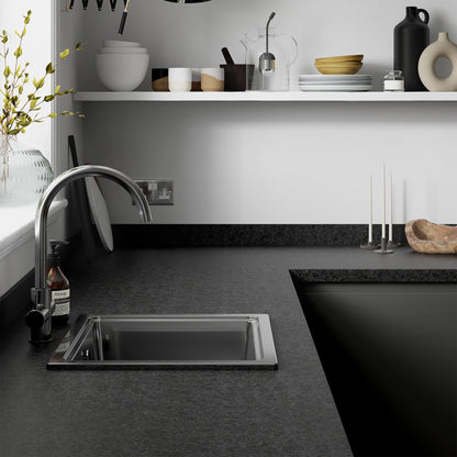 Midnight Granite - Rounded Edge Laminate Worktop 3000mm x 600mm x 38mm