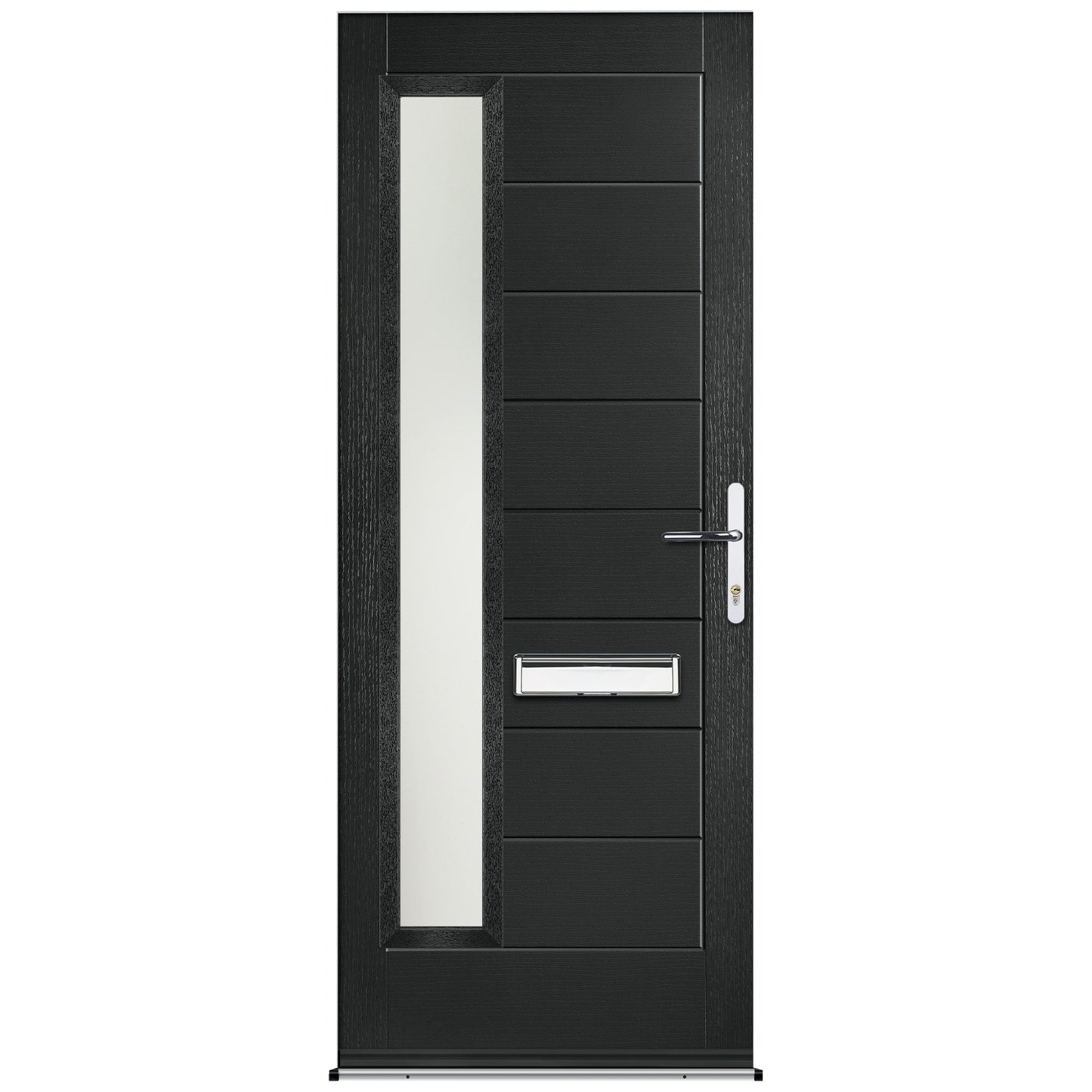 Minera Black Pre-Hung Obscure Satin Glass Composite Front Door Set