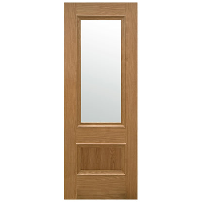 Oak Internal Fully Finished Clear Glass Mayfair 2 Panel Door