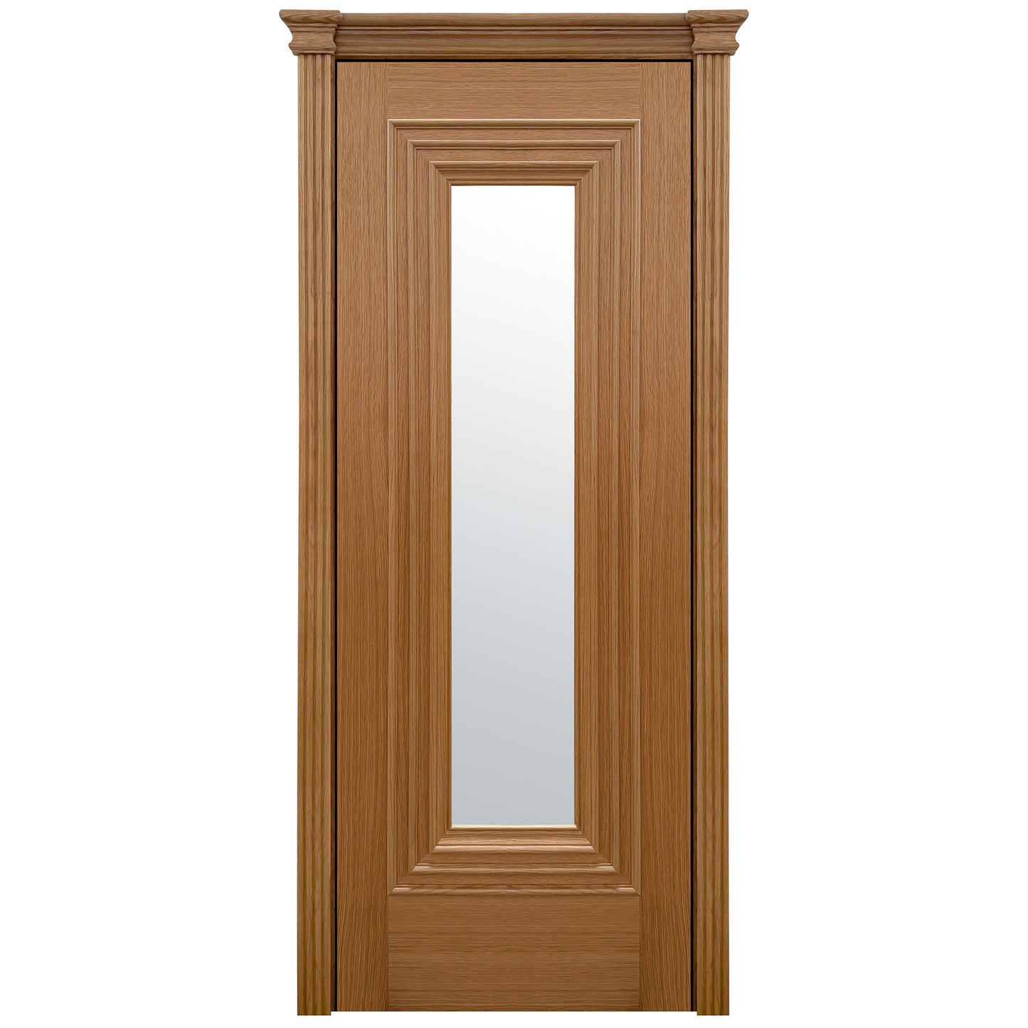 Oak Internal Fully Finished Clear Glass Trinity Door