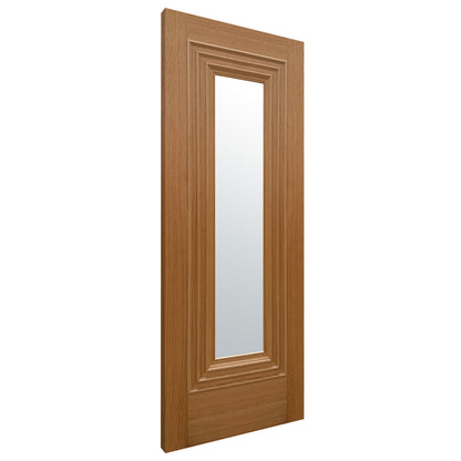 Oak Internal Fully Finished Clear Glass Trinity Door