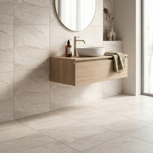 Origins White Porcelain Wall & Floor Tile 600 x 600